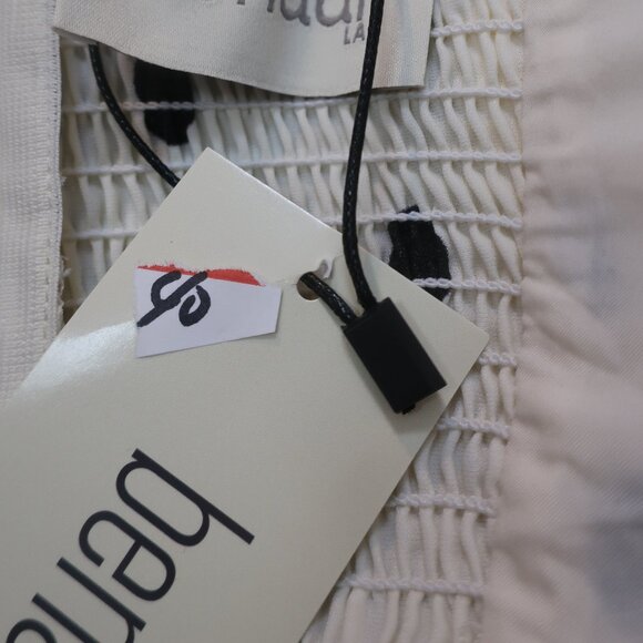 NWT Womens Benaar Natalie Ivory Black Polka Dot One Shoulder Paris Midi Dress S - Picture 15 of 15